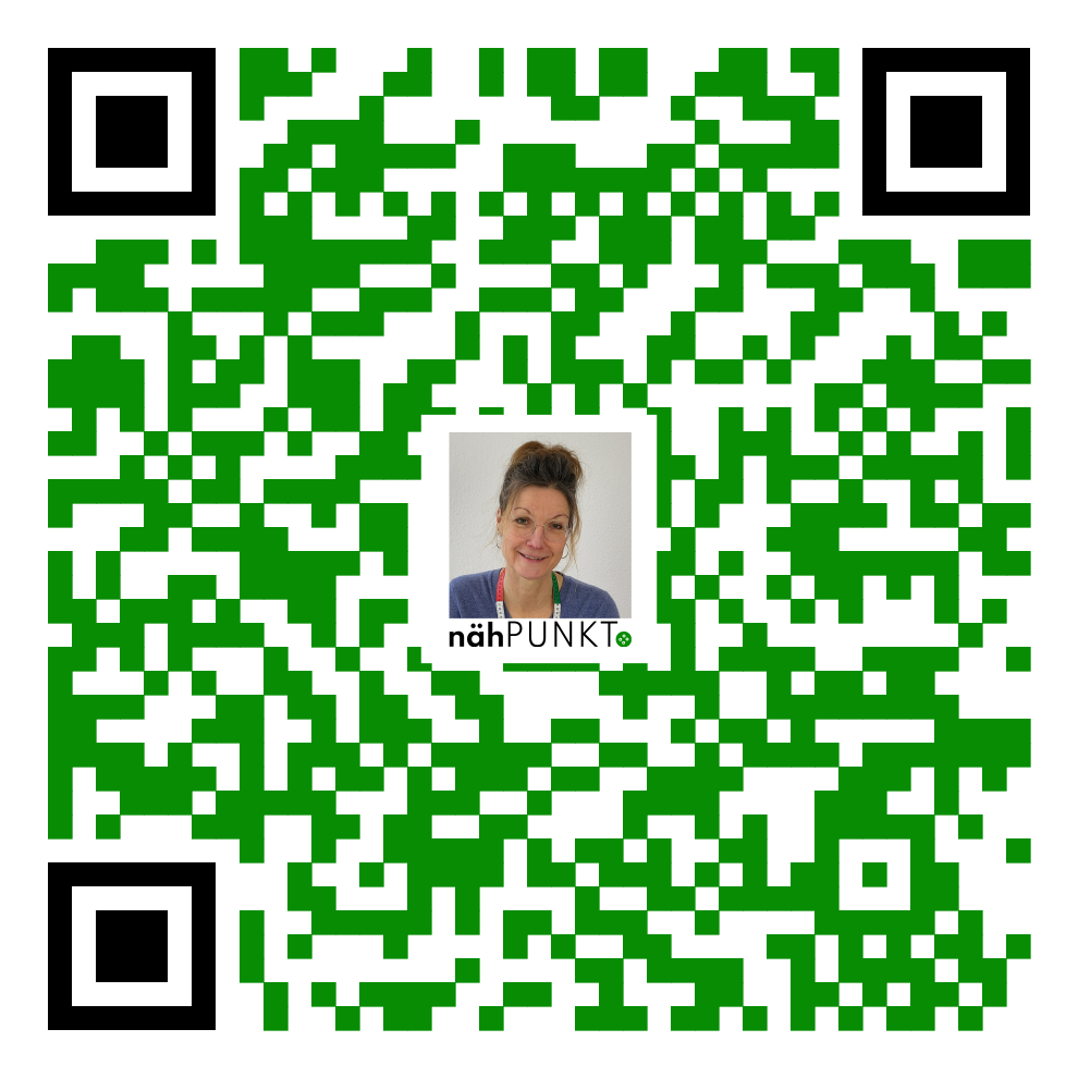 Melanie Hinckel, nähPUNKT Karlsruhe, QR-Code mit URL zur digitalen Visitenkarte