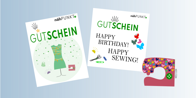Gutschein für Nähkurse bei nähPUNKT, Nähschule in Karlsruhe