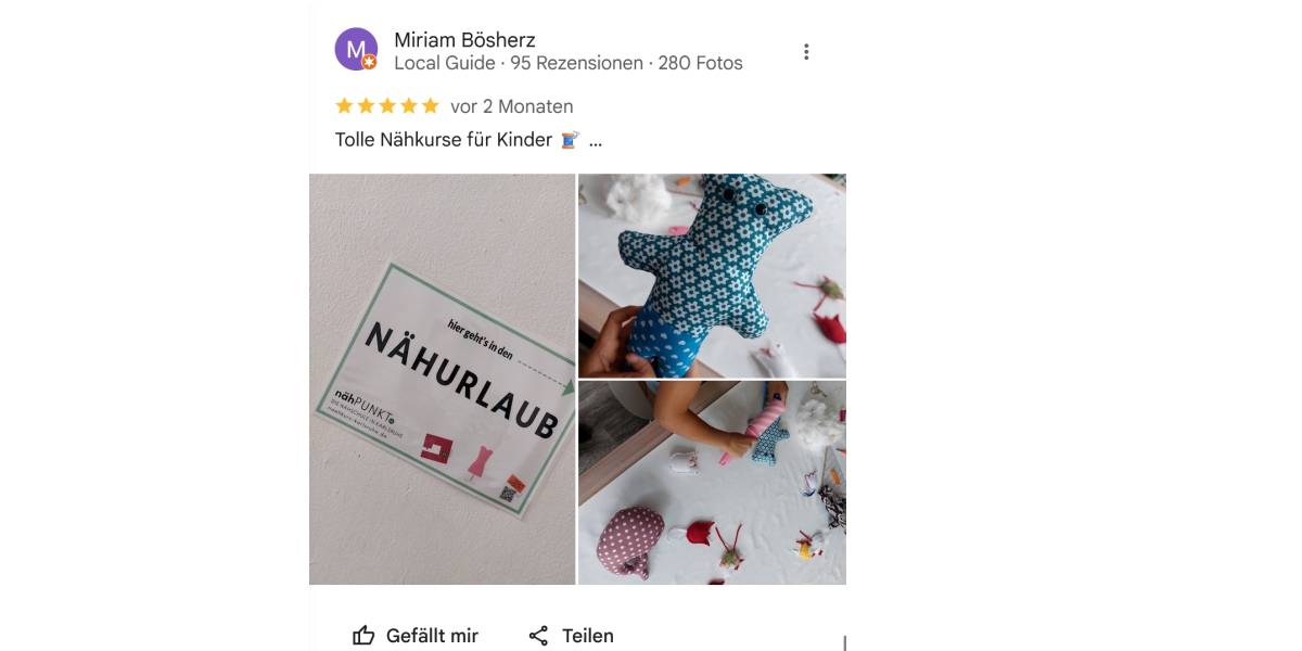Rezension, Bewertungen von nähPUNKT Karlsruhe, Nähkurse